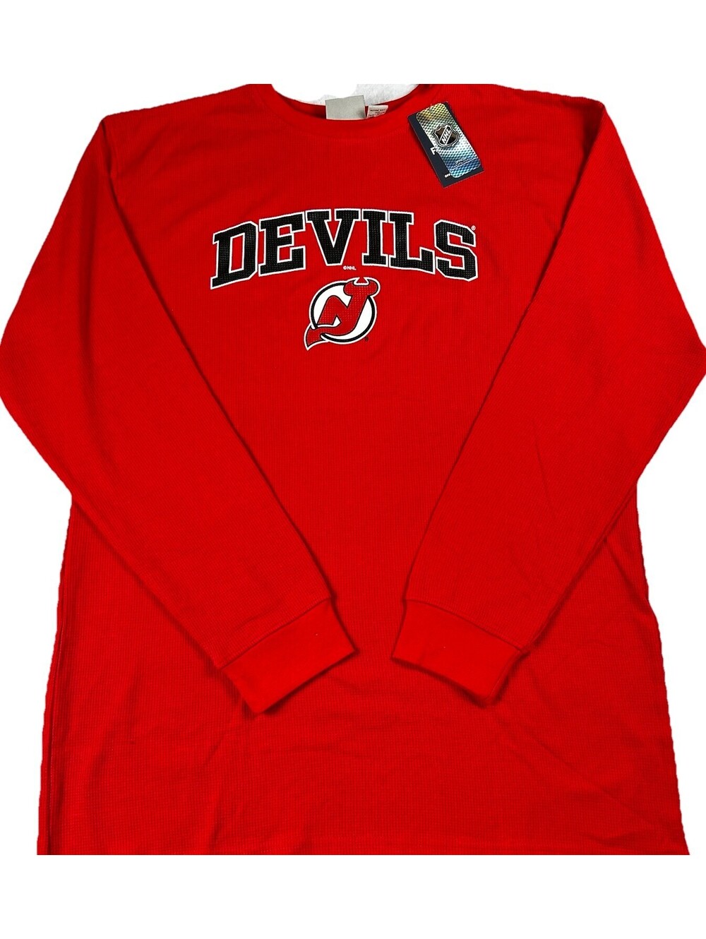 New Jersey Devils Hughes Shirt Men's XLT Red Fanatics Authentic NHL Long Sleeve